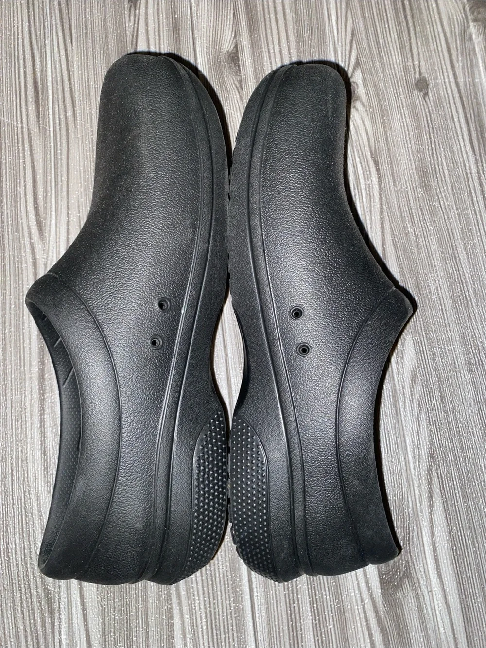 CROCS Men's Slip-On Work Clogs in Black Size 10 Women’s Size 12